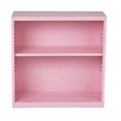 Pemberly Row Contemporary 2 Shelf Metal Bookcase in Pink Finish