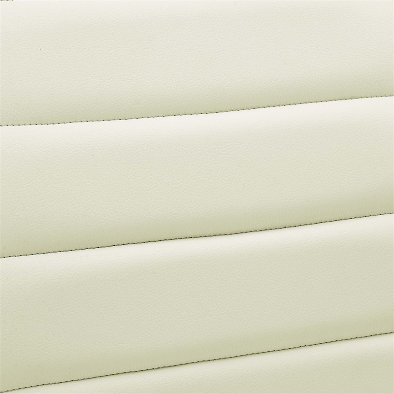 Pemberly Row Modern Vinyl Armless Mid Back Office Chair in White