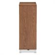 Pemberly Row Contemporary 2-Door Shoe Cabinet in Walnut Finish