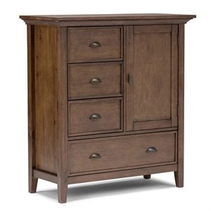 Pemberly Row Wood 39&quot Transitional Medium Cabinet in Rustic Natural Brown