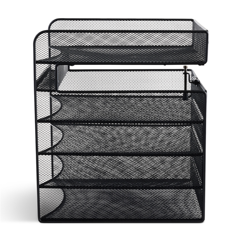 Pemberly Row Horizontal Hanging Metal Desk Organizer in Black
