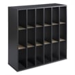 Pemberly Row Contemporary 18 Compartment Mail Sorter in Black