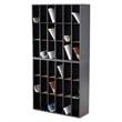 Pemberly Row Contemporary 18 Compartment Mail Sorter in Black