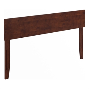 Pemberly Row Contemporary Queen Modern Wood Panel Headboard in Walnut