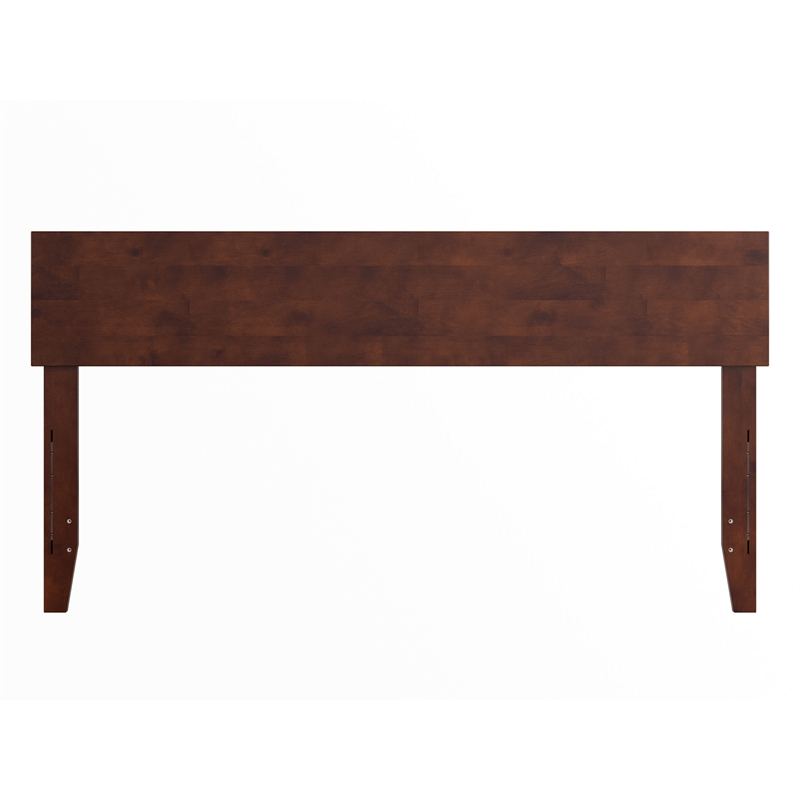 Pemberly Row Contemporary Queen Modern Wood Panel Headboard in Walnut