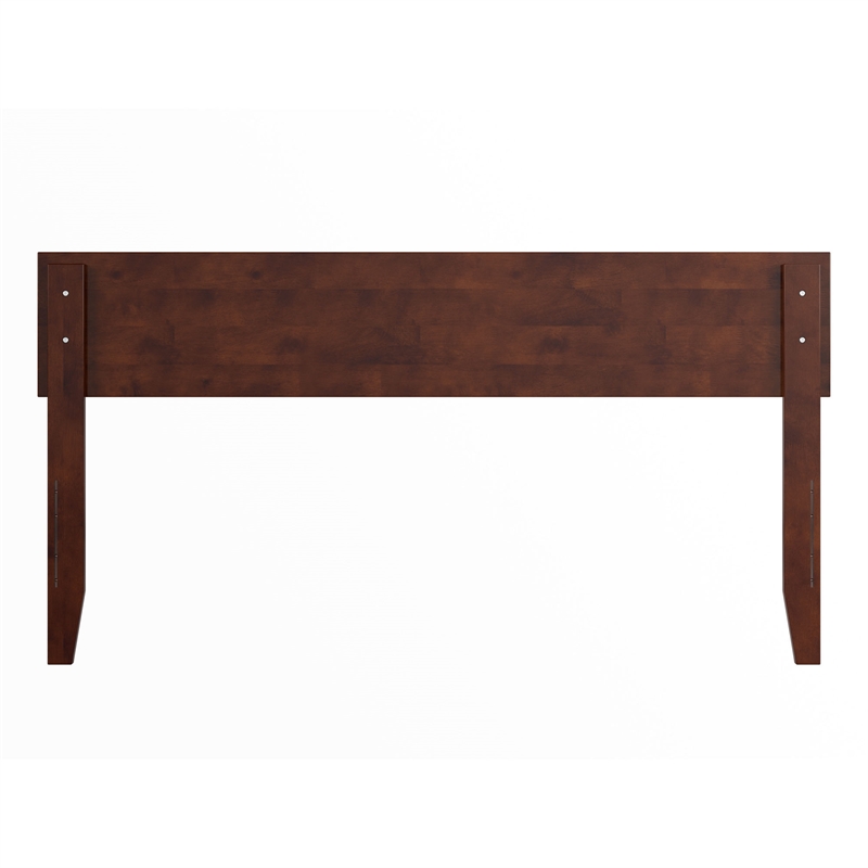 Pemberly Row Contemporary Queen Modern Wood Panel Headboard in Walnut