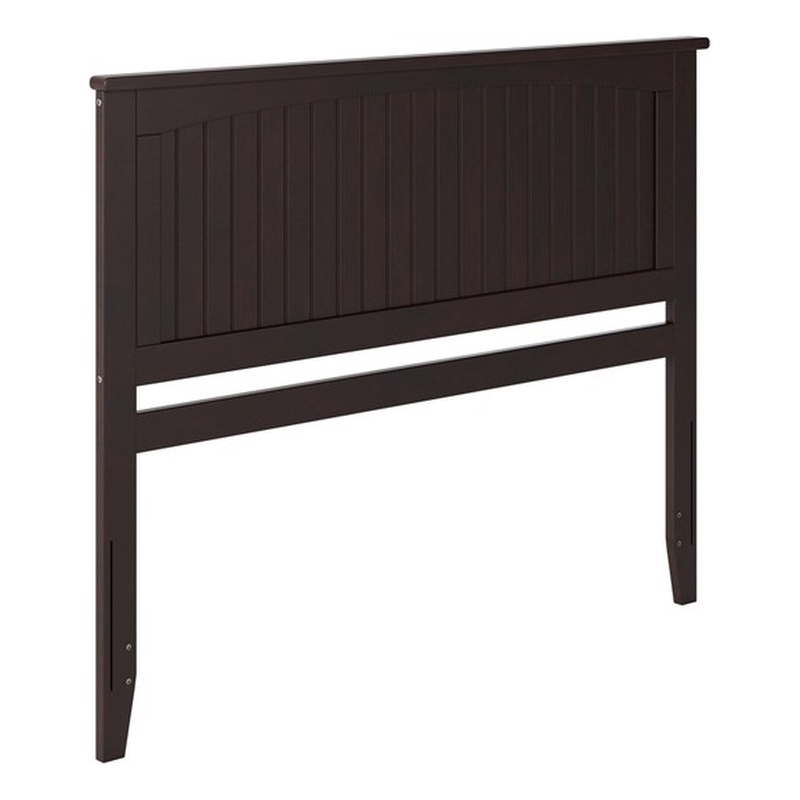 Pemberly Row Contemporary Queen Wood Panel Headboard in Espresso