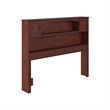 Pemberly Row Contemporary Full Wood Bookcase Headboard in Walnut