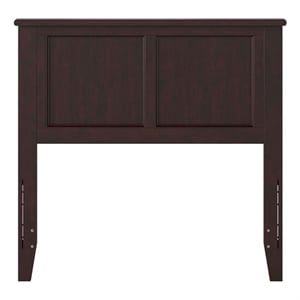 Pemberly Row Contemporary Twin Solid Wood Panel Headboard in Espresso
