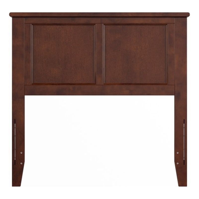 Pemberly Row Contemporary Twin Solid Wood Panel Headboard in Walnut