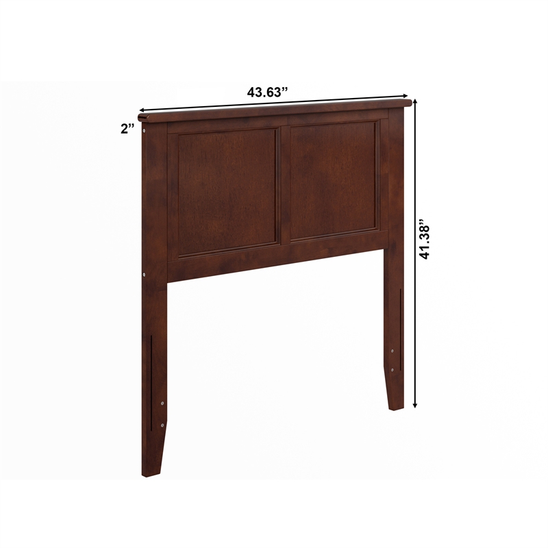 Pemberly Row Contemporary Twin Solid Wood Panel Headboard in Walnut