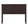 Pemberly Row Contemporary Full Solid Wood Panel Headboard in Espresso