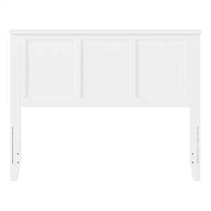 Pemberly Row Contemporary Full Solid Wood Panel Headboard in White