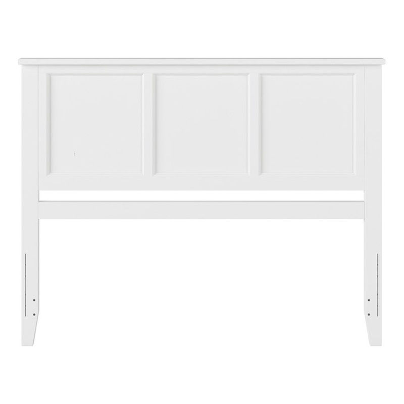 Pemberly Row Contemporary Queen Solid Wood Panel Headboard in White