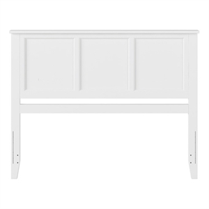 Pemberly Row Contemporary Queen Solid Wood Panel Headboard in White