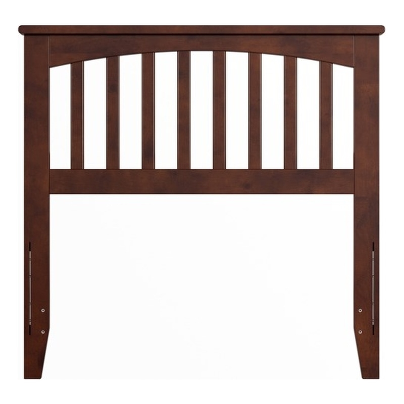 Pemberly Row Contemporary Twin Wood Headboard in Walnut Finish