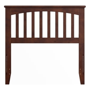 Pemberly Row Contemporary Twin Wood Headboard in Walnut Finish