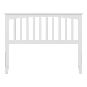 Pemberly Row Contemporary Full Wood Headboard in White Finish