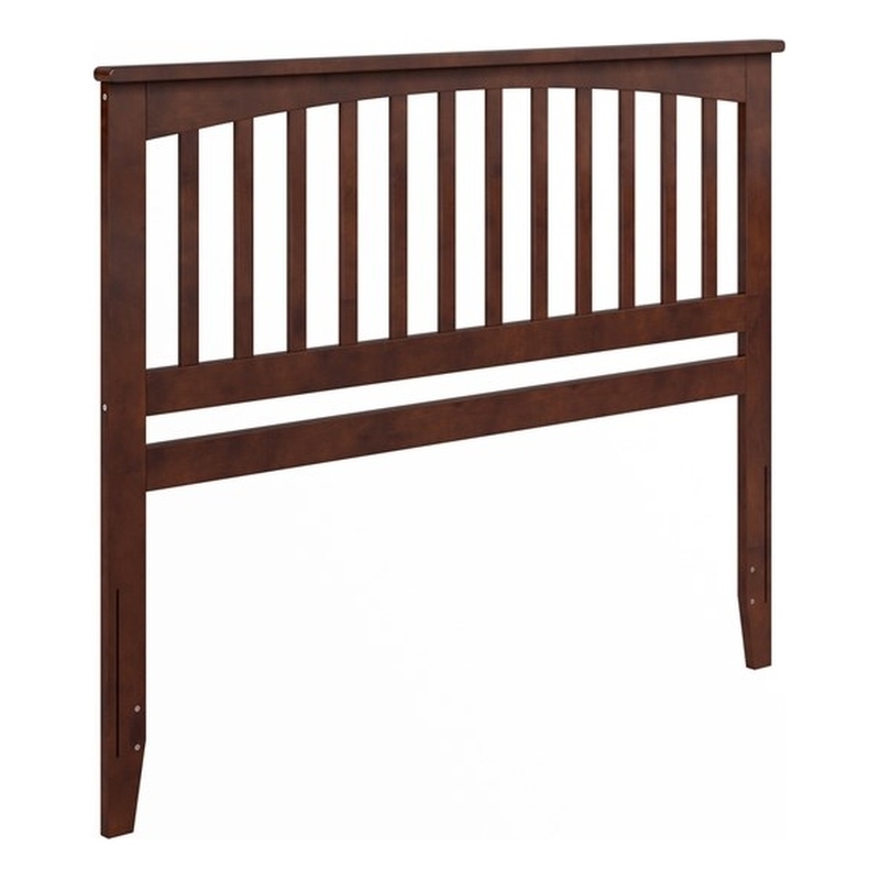 Pemberly Row Contemporary Queen Wood Headboard in Walnut Finish