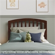 Pemberly Row Contemporary Mission-Inspired Twin Wood Headboard in Walnut