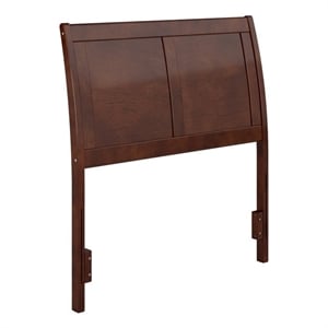 Pemberly Row Contemporary Twin Sleigh Wood Headboard in Walnut