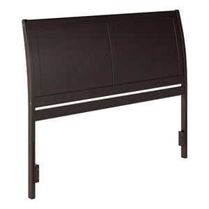 Pemberly Row Contemporary Queen Sleigh Wood Headboard in Espresso
