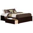 Pemberly Row Urban King Storage Solid Wood Platform Bed in Espresso