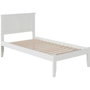Pemberly Row Contemporary Twin XL Solid Wood Platform Bed in White