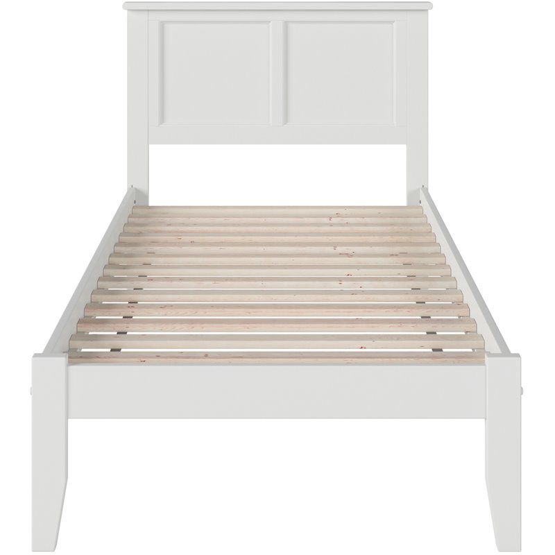 Pemberly Row Contemporary Twin XL Solid Wood Platform Bed in White