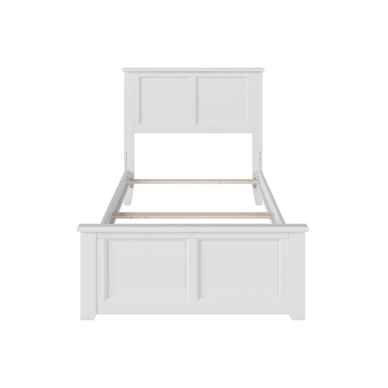 Pemberly Row Twin XL Wood Foundation Bed with Matching Footboard in White