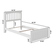 Pemberly Row Twin XL Wood Foundation Bed with Matching Footboard in White