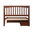 Pemberly Row Full Wood Platform Bed with Footboard and Storage Drawers in Walnut