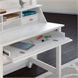 Pemberly Row Contemporary Computer Desk with 2 Drawer in White