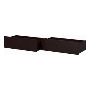 Pemberly Row Solid Wood Twin XL/Queen/King Bed Drawer in Espresso (Set of 2)