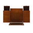 Pemberly Row Wood Vanity & Stool Set Flip Up Mirror 2 Drawers in Walnut Brown