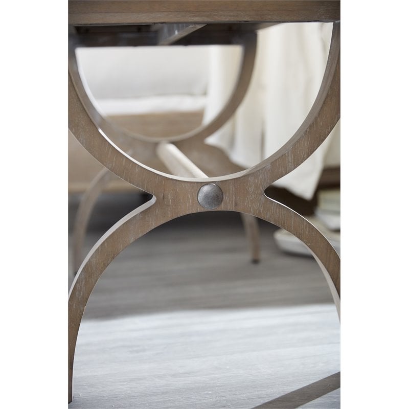 Pemberly Row Contemporary Wood Leg Nightstand in Greige Sand-blasted Finish