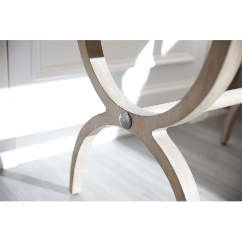 Pemberly Row Contemporary Wood Leg Nightstand in Greige Sand-blasted Finish