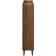 Pemberly Row Contemporary Particleboard Wood Bookcase in Walnut