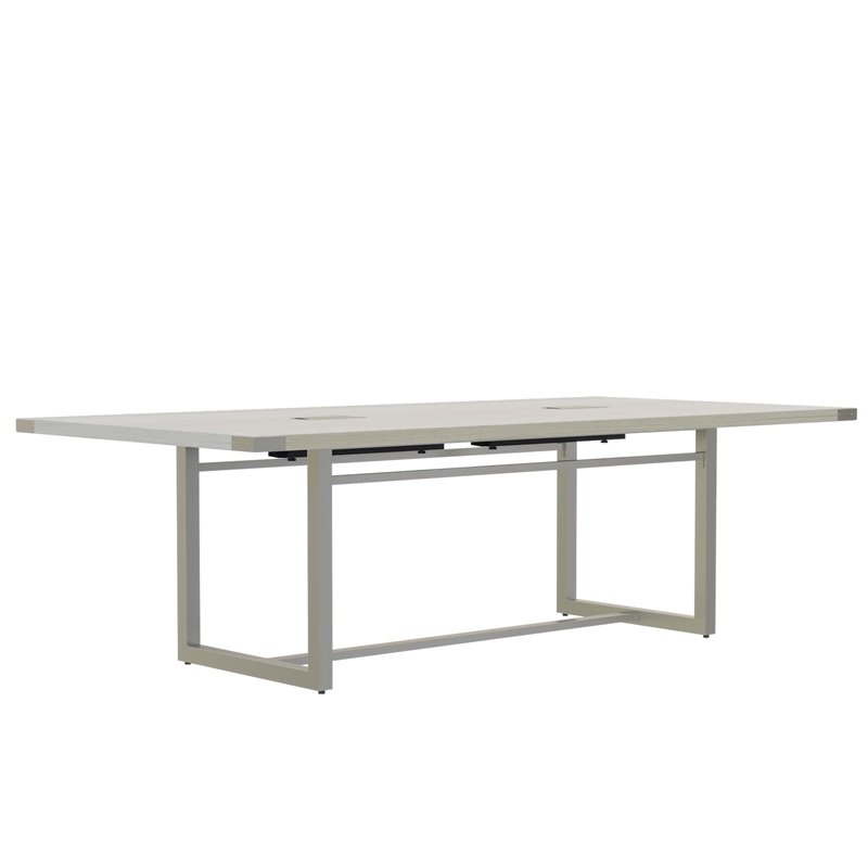 Pemberly Row Modern Conference Table Sitting Height - 8' White Ash