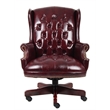 Pemberly Row High Back Faux Leather Tufted Executive Chair in Oxblood