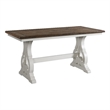 Pemberly Row Traditional Wood Counter Height Table in Rustic White / Oak