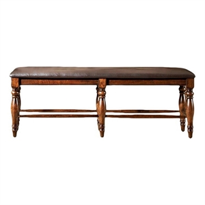 Pemberly Row 54&quot Traditional Solid Mango Wood Backless Bench in Brown