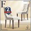 Pemberly Row Contemporary Cream Tufted Dining Chair Set of 2