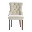 Pemberly Row Contemporary Cream Tufted Dining Chair Set of 2
