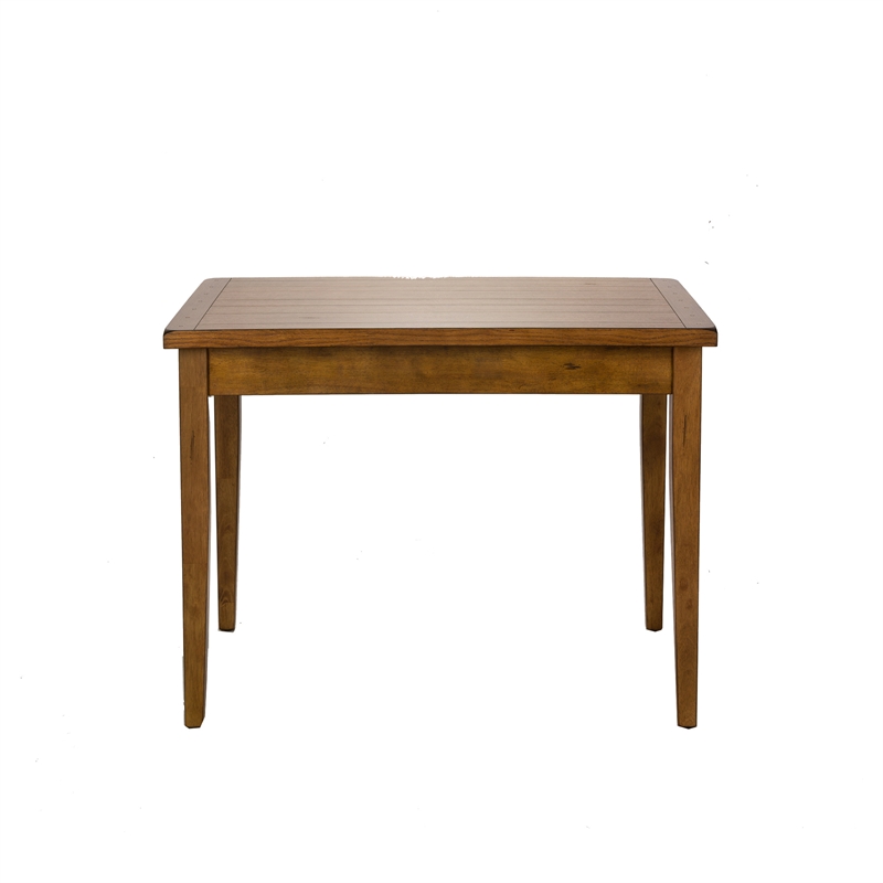 Pemberly Row Contemporary 5 Piece Wood Dining Set in Brown Finish