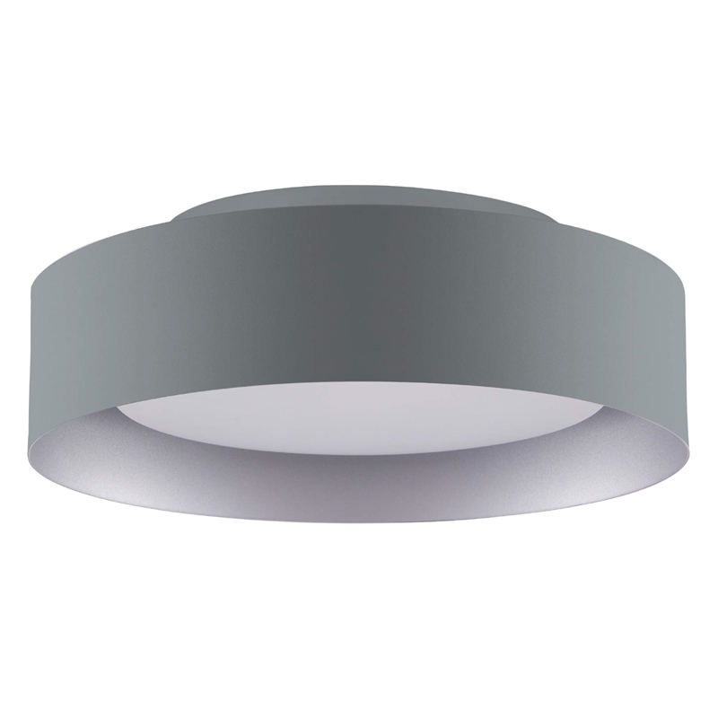 Pemberly Row Metal Flush Mount Ceiling Light in White and Silver