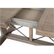 Pemberly Row Contemporary Trestle Dining Table in Gray Wood Finish
