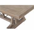 Pemberly Row Contemporary Trestle Dining Table in Gray Wood Finish