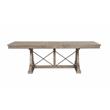 Pemberly Row Contemporary Trestle Dining Table in Gray Wood Finish
