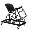 Pemberly Row Modern Metal Dolly for Up To 30 Chairs in Black